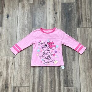 Disney Store Pink Minnie Mouse 3/4 Sleeve Tee